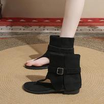 Flip-flops Ankle Boots Versatile Roman Sandals Fashionable Sandals Boots 34 juoda