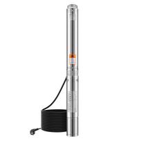 Giliai veikiantis panardinamasis siurblys Nerūdijančio plieno vandens siurblys 1100W įėjimo galia, 246ft maksimalus kėlimas, 100L/min srautas žemės ūkiui, gyvuliams