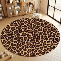 Leopardo rašto apvalus kilimas stilingiems svetainės, namų, sofos, miegamojo interjerams, dovana Diameter 60cm