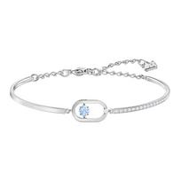 Swarovski Sparkling Dance White Gold plated Bangles Womens Blue One Size mėlyna