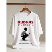 Bruno Mars The Romantic Tour 2026 Summer Graphic Printed T-Shirt Concert Tour Unisex Cototn T Shirt Music Fans Gift Unisex 4XL