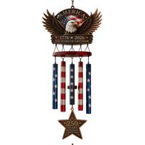 Patriotic Wind Chime with Eagle and Star Design 250 Years of Freedom Commemorative Outdoor Hanging Decoration for Garden Porch Patio
