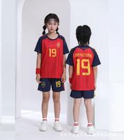 2027 Ispanija Raudonas Nr.19 Vaikų futbolo marškinėlių komplektas 26