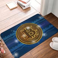 Bitcoin Cryptocurrency Crypto Digital Code Doormat Mat Anti-Slip BTC Blockchain Bath Kitchen Garage Rug Carpet 40*60cm 40cmx60cm gray
