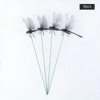 4pcs Dragonfly Garden Stake, Plastic Yard Sign With Stake For Garden Decor, Halloween Decor, Fall Decor, Thanksgiving (BLACK,4pcs) juoda