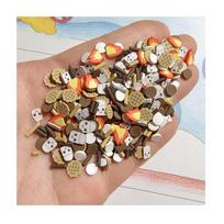 Smores Chocolate Marshmallow Sprinkle Polymer Clay Slices Cookie (as the picture,5MM-0.5kg/bag)