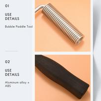 ABBY-6Pcs Fiberglass Roller Kit Bubble Paddle Tool Laminating Roller Kit For FRP Mould