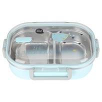 2 Compartment Insulated Lunch Box 304 Stainless Steel Portion Control Container  For Office mėlyna