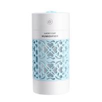 3 viename mini Lucky Cup drėkintuvas USB ultragarsinis aromatinis difuzorius eterinių aliejų difuzorius su LED šviesos USB ventiliatoriumi automobilių drėkintuvams Sky Blue