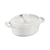 Cocotte - STAUB - Mini Cocotte Ovale - 11 cm - Blanche en Céramique - Tous feux compatibles