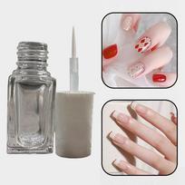 5Ml Transparent Glass Bottle Empty Bottle Nail Polish Bottle Essential Oil Container With Draw Line Brush Cap Refillable Bottle onesize gray