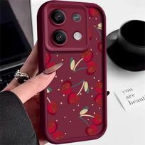 Vyšninis smūgiams atsparus dėklas Xiaomi 14t 13t Poco X6 X5 F6 Pro Remdi Note 14 13 12 11 10 Pro minkštas silikoninis matinis apsaugos nuo kritimo objektyvo apsaugos dangtelis Xiaomi 14T Pro vyno raudonos spalvos