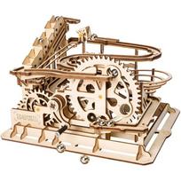 3D Wooden Puzzles Marble Run Set - Mechanical Model Kit for Adults DIY Roller Coaster Toys Gifts for Boys/Girls 25.4*23.2*16.6cm geltona