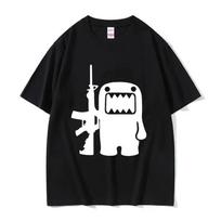 Epiški veido Domo Kun juokingi memų marškinėliai vyrams moterims vasariniai su apvalia apykakle madingi aukštos kokybės marškinėliai laisvalaikio 100% Overd T-shirt#Spalva(2) S juoda