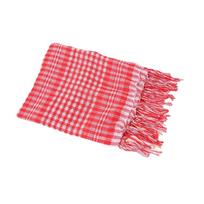 Breathable Polyester Fringed Keffiyeh Scarf Stylish Checkered Pattern Child Neckwear Shemagh For Arabian Kids Daily Wear raudona