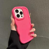 Madingas minkštas banguotas dėklas iPhone 11 12 13 14 15 16 Pro Max 7 8 Plus X XR XS smūgiams atsparus buferinis dangtelis Estetiškas For iPhone xs max rožinė raudona spalva