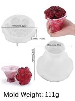 Rose Bouquet Candle Jar Silicone Mold DIY with Lid Storage Box Craft Ornament Making Plaster Concrete Resin Vase Casting Molds