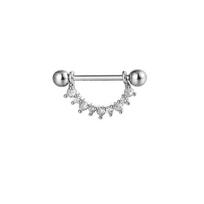 2Pcs Surgical Titanium Straight Barbell Zircon Round U Shape Nipple Rings Sexy Piercing Breast Jewelry Women Accessories as the picture