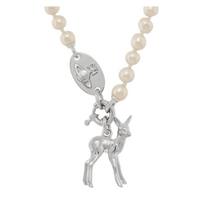 Vivienne Westwood Monette Saturno formos elnio karoliukų vėrinys, vienodo stiliaus vyrams ir moterims, sidabrinis 6301014N-02P103 sidabras