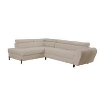Kampinė sofa su miegojimo funkcija Tymon, šviesiai smėlio spalvos, Kairinis variantas