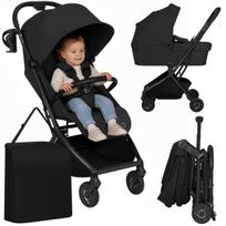 Vežimėlis su lopšiu ir sportine sėdyne Lionelo Sia Flex Black Onyx 2in1