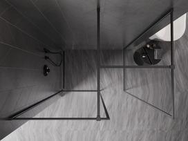 Mexen Kioto-F dušo sienelė „Walk-in“ su rėmu 160 x 90 cm, 8 mm skaidri, šešėlinė pilka šlifuota - 800-160-202-04-66-090