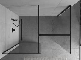 Mexen Kioto dušo sienelė Walk-in 90 x 85 cm, skaidri, juoda - 800-090-202-70-00-085