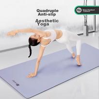Keep Yoga Mat, Non-Slip Natural Rubber, Professional Soundproof And Shock-Absorbing Fitness Floor Mat, Home Dance PU Mat, Bamboo Moon Gray