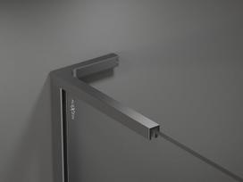 Mexen Kioto+ L dušo sienelė su lentyna Walk-in 70 x 200 cm, juodas tinklelis, gun metal - 800-070-123-95-77