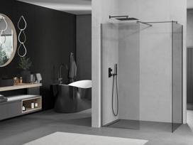 Mexen Kioto dušo sienelė Walk-in 150 x 100 cm, permatoma, šešėlio pilka šlifuota - 800-150-202-66-00-100