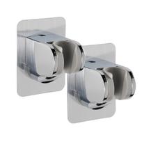 Strong Adhesive Waterproof ABS Plastic Chrome Finish Adjustable Handheld Shower Head Holder Wall Mount Shower Bracket Bathroom (as the picture,ABS Plastic)