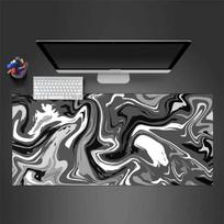 Abstract Black and White Corrugated Pattern Mousepad Desk Pad Large Gaming Mouse Pad Gamer Ofice Mat Mouse Pad Light Gaming Room Desk Mat Unisex 30cmx60cm(11.8x23.6inch) gray
