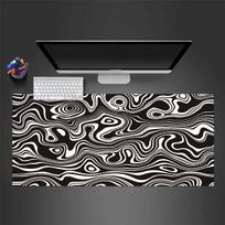 Black and White Terrain Outline Mousepad Desk Pad Large Gaming Mouse Pad Gamer Ofice Mat Mouse Pad Light Gaming Room Desk Mat Unisex 30cmx60cm(11.8x23.6inch)