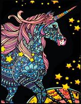 Veliūrinė "zodiako vienaragis" spalvinimo knygelė 29,7x21 cm