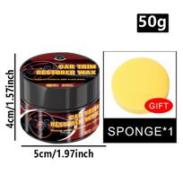Car Plastic Restorer, Crystal Clear, Auto Interior Leather and Panel Refurbishment Wax Coating Agent, Restores Black Shine, Car Wax Polish