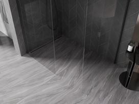 Mexen Kioto-X dušo sienelė Walk-in 110 x 80 cm, skaidri 10 mm, šešėlinė pilka šlifuota - 800-110-202-66-00-080-X
