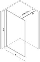 Mexen Kioto-F dušo sienelė Walk-in su rėmu 140 x 202 cm, matinė 8 mm, auksinė - 800-140-104-50-30