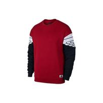 Air Jordan Color Block Crew Neck Sweatshirt Men Tops Red AO0427-687 L