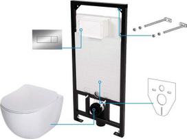 Potinkinis WC komplektas Deante Peonia 6in1, CDES6ZPW, White/Chrome