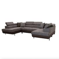 Kampinė sofa U formos su miegojimo funkcija ADI, ruda/ruda