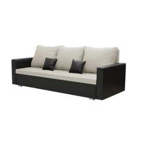 Trivietė sofa su miegojimo funkcija EKO, šviesi smėlio/juoda