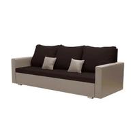 Trivietė sofa su miegojimo funkcija EKO, tamsiai ruda/smėlio