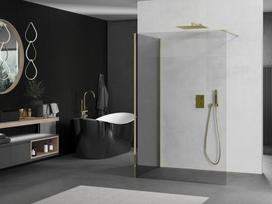 Mexen Kioto dušo sienelė Walk-in 105 x 90 cm, skaidri, auksinė - 800-105-212-50-00-090