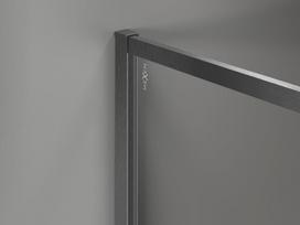 Mexen Kioto-F dušo siena Walk-in su rėmeliu 130 x 110 cm, skaidri 8 mm, tamsiai pilka šlifuota - 800-130-202-04-66-110