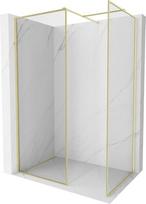 Mexen Kioto-F dušo siena Walk-in su rėmeliu 115 x 70 cm, skaidrus 8 mm, auksinis šepečiu šlifuotas - 800-115-202-04-55-070