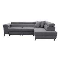 Kampinė sofa su miegojimo funkcija Samson, tamsiai pilka, Dešininis variantas