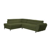 Kampinė sofa su miegojimo funkcija Tymon, žalia, Kairinis variantas