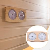 Wood Sauna Room Thermometer Hygrometer, High Temp Resistant with Back Hanging Hole Double Dial