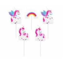 Žvakės tortui Unicorns, 5 vnt.