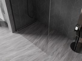 Mexen Kioto-X dušo sienelė Walk-in 150 x 200 cm, skaidri 10 mm, juoda - 800-150-101-70-00-X